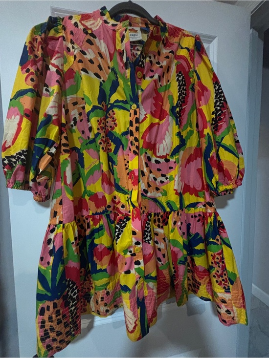 FARM Rio Dresses & Skirts - FARM Rio Bright Tropical Mini Dress - Yellow, Pink & Green